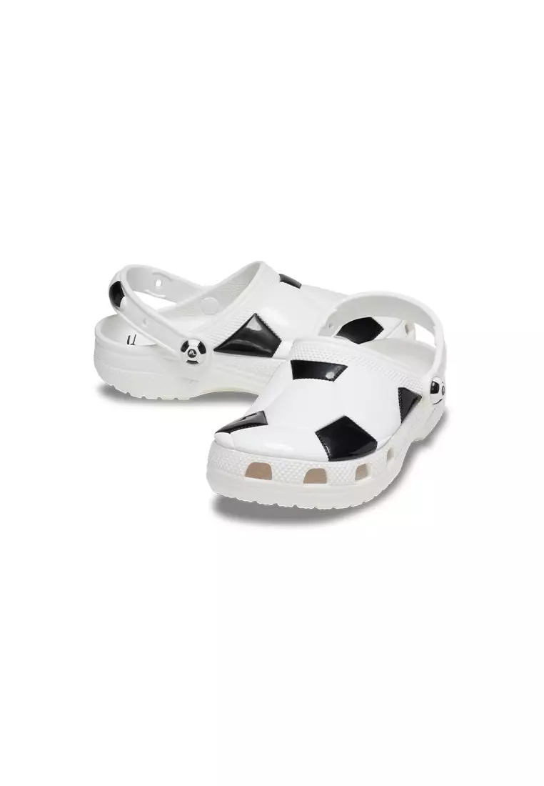Kids' Classic Soccer Ball Clog in White Black