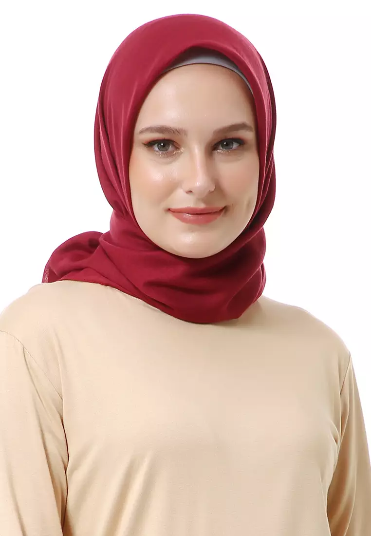 Vierra Jilbab Segiempat Paris Polos Premium Best Style - Maroon