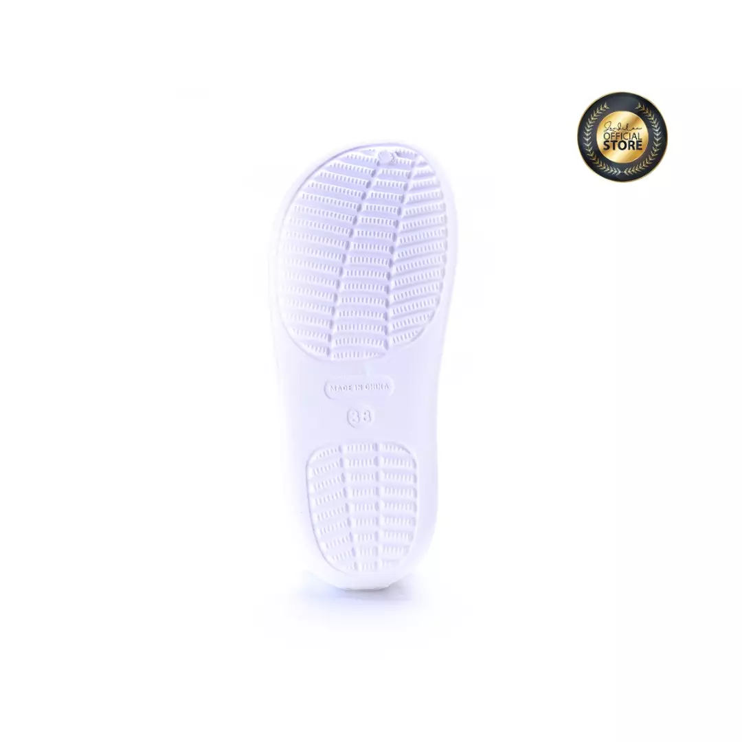 ZANDILAC - SANDAL WANITA DEWASA CH210315WD sandal jepit wedges full karet PUTIH