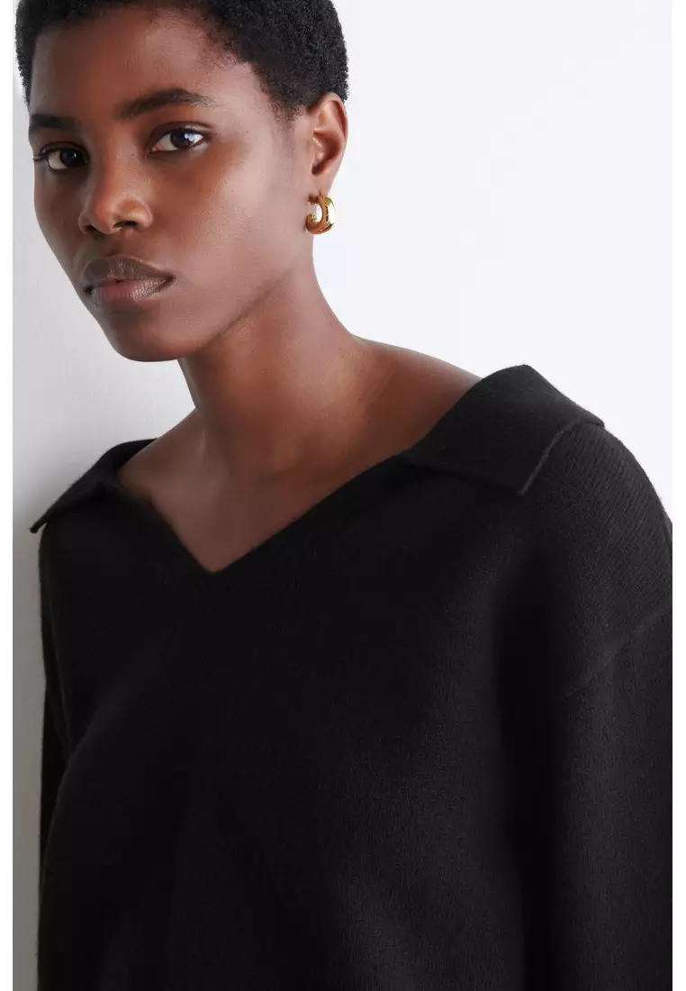 MERINO WOOL POLO JUMPER