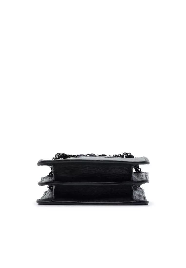 Pre-Loved Chanel Cc Calfskin Phone Holder Crossbody