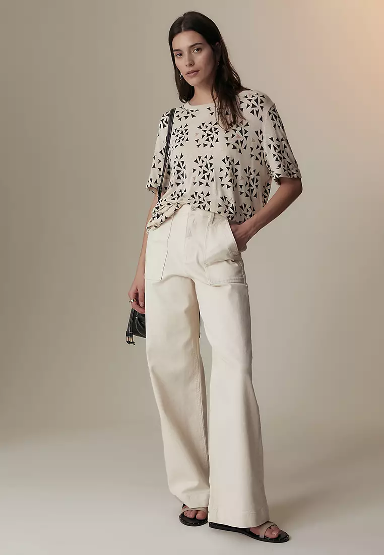 Linen Blend Printed T-Shirt