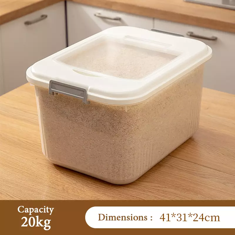 Airtight Rice dispenser rice storage container with wheels 10KG Kotak  Simpanan Beras