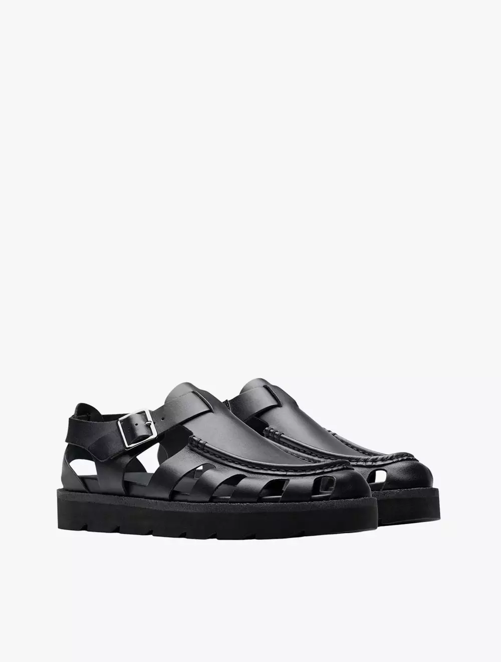 Clarks Meare Buckle Black Leather