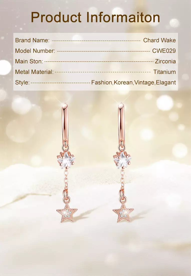 Anting Wanita Berlian Dilapisi Platinum Original Star Style Fashion Korea Anting Giwang Tusuk Cewek