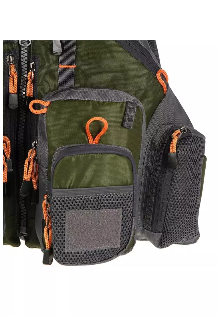 Cyrano Rompi Pancing Fishing Life Jacket Multi Slot Outerwear Outdoor Pria MaterIal Polyester ORIGINAL - Green