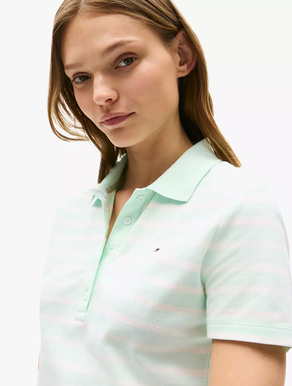 Tommy Hilfiger - Slim Fit Stripe Stretch-Cotton Polo - Mint