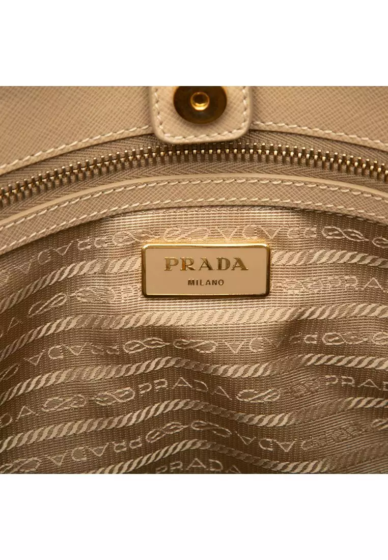 二手 Prada 大號 Saffiano Lux Galleria 托特包