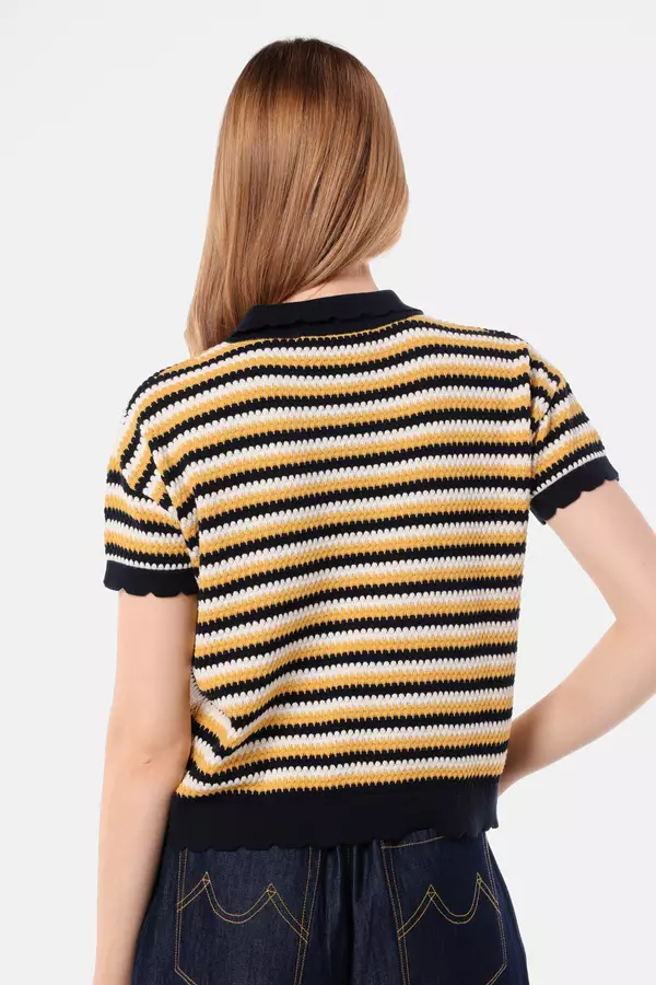 MINIMAL - Amara - Atasan Rajut Bertekstur - Mustard Colour Mustard