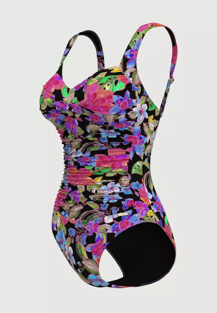 Tropadelic Island Black Plus Cup Twist Front Onepiece