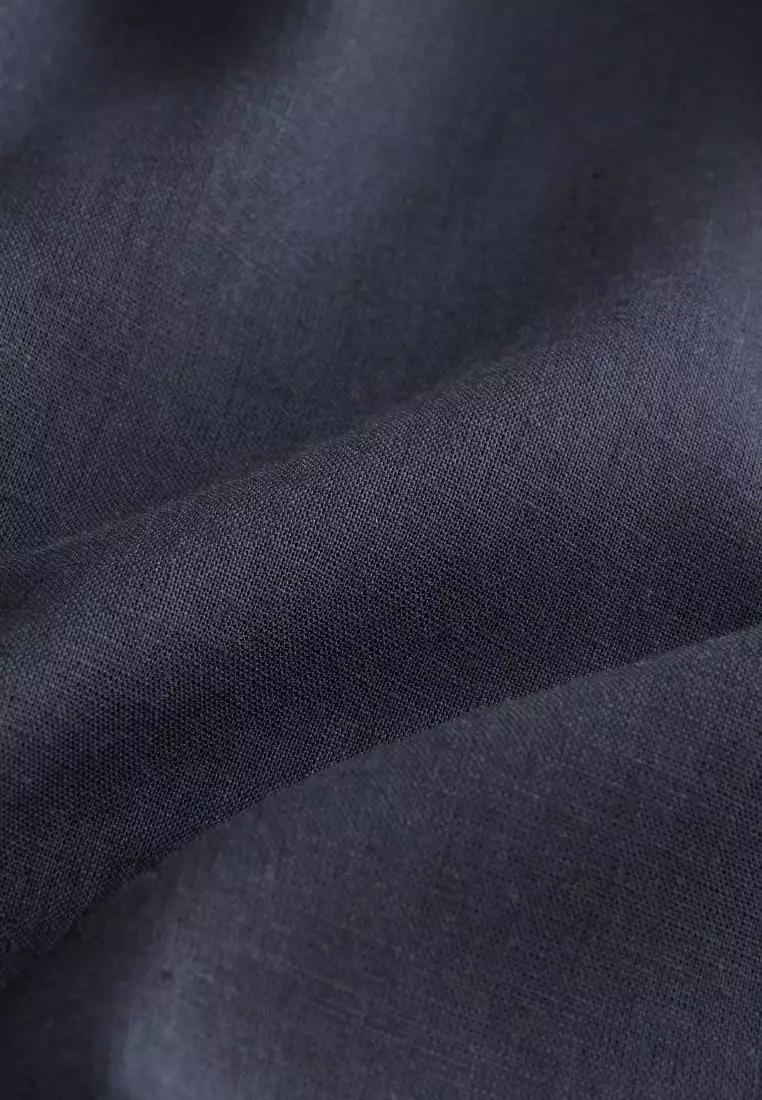 Pull On Wide Leg Trousers With Linen