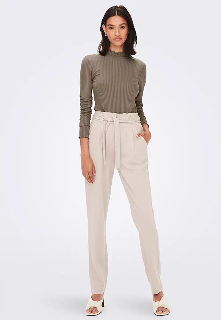 High Neck Rib Blouse