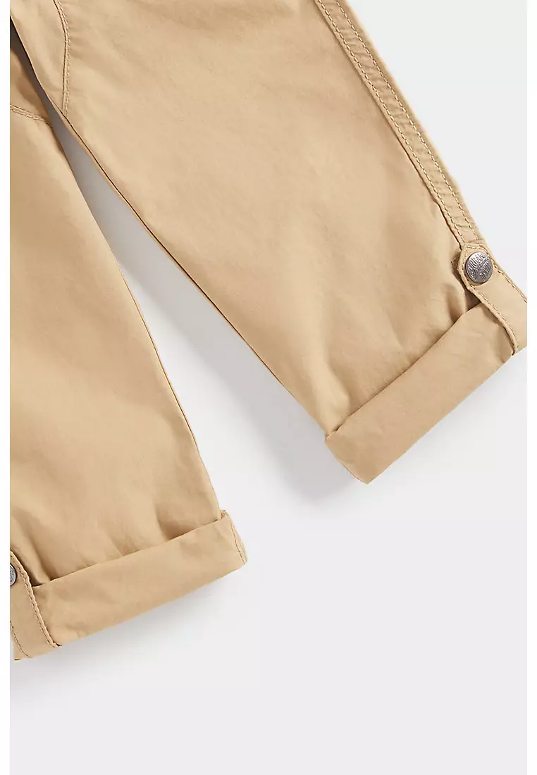 Tan Poplin Roll-Up Trousers