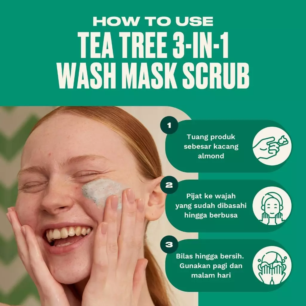 Tea Tree 3 In 1 Wash Scrub Mask Face Wash 125ml