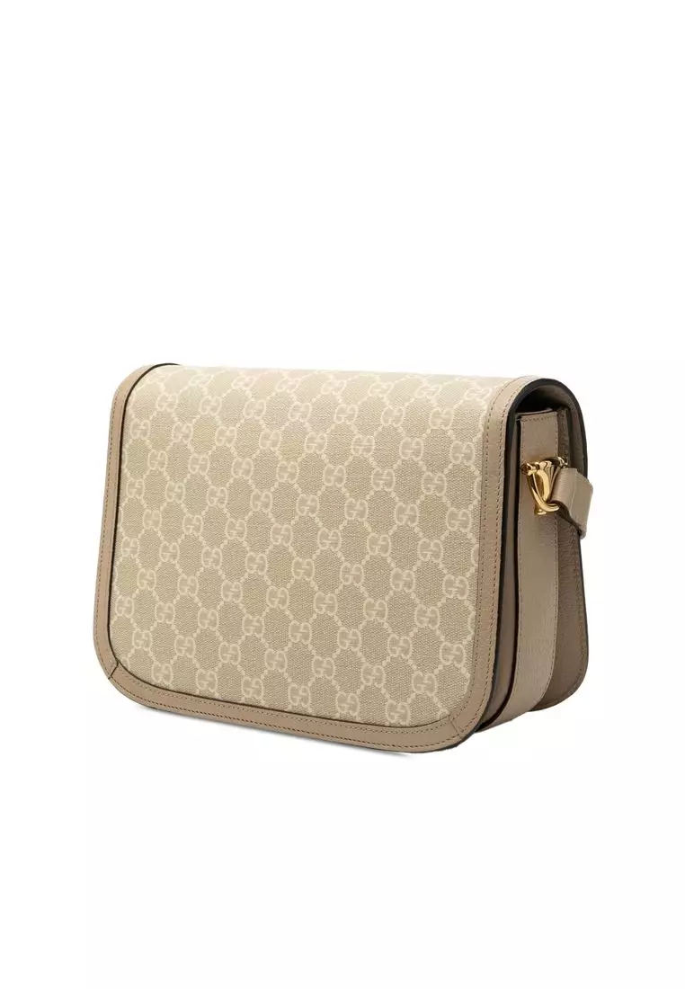 Pre-Loved Gucci Medium Gg Supreme Horsebit 1955 Shoulder Bag
