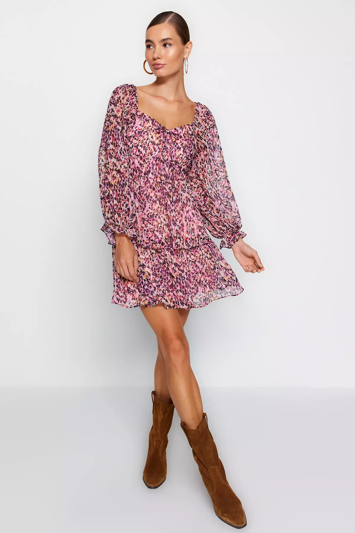 Ruffled Floral Dress