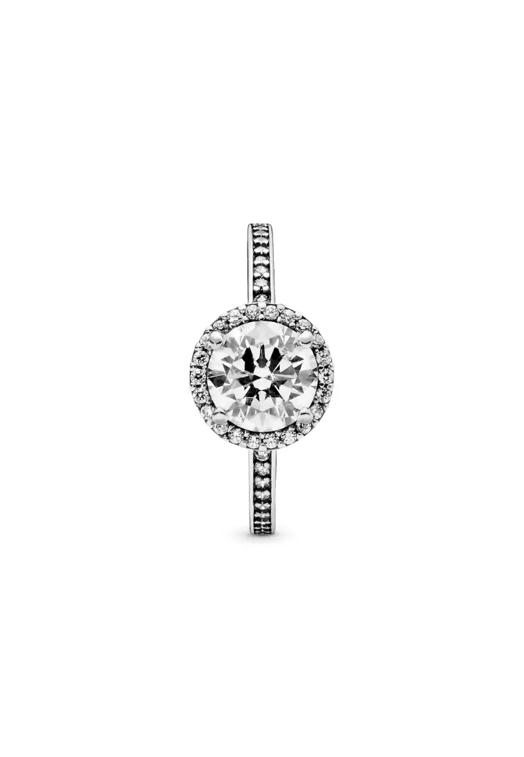 Round Sparkle Halo Ring