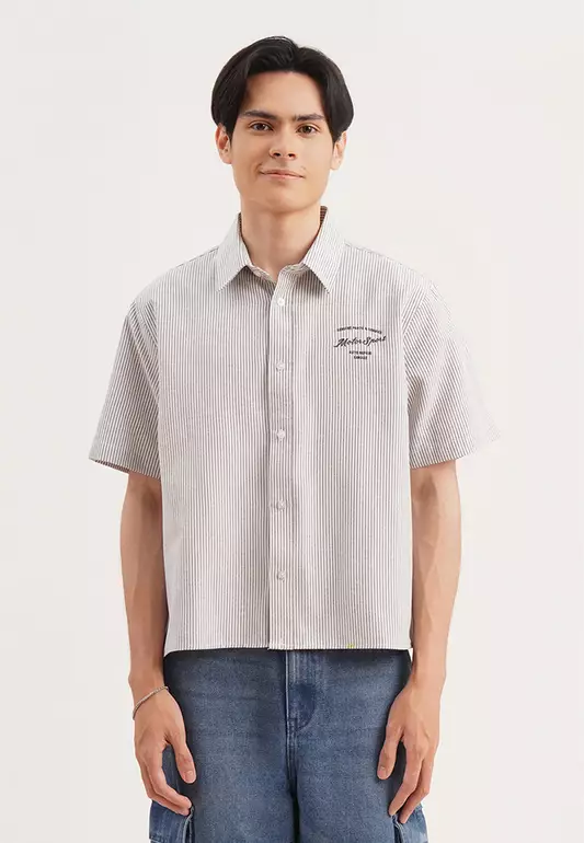 Motor Sport Boxy Fit Striped Shirt