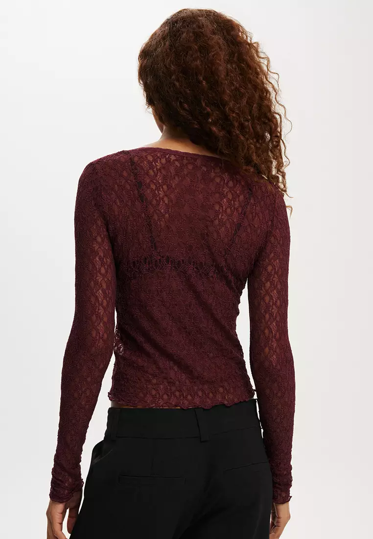 Zoey Cross Front V Neck Long Sleeves Top