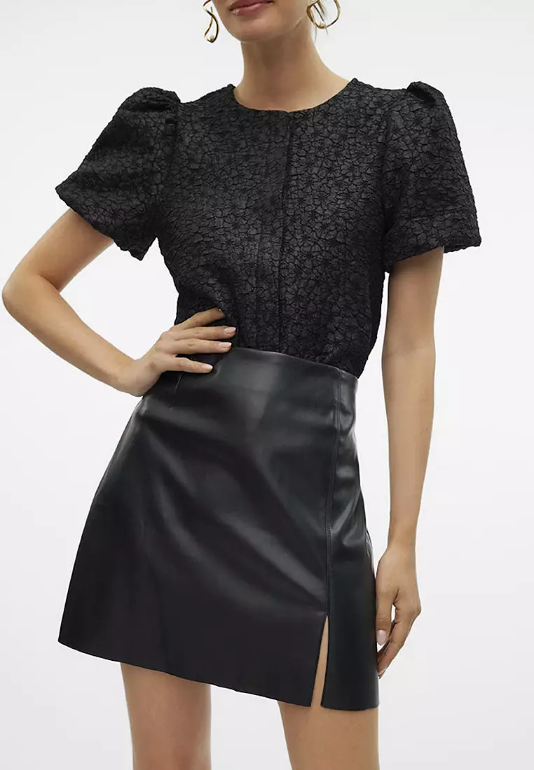 高腰半截迷你裙