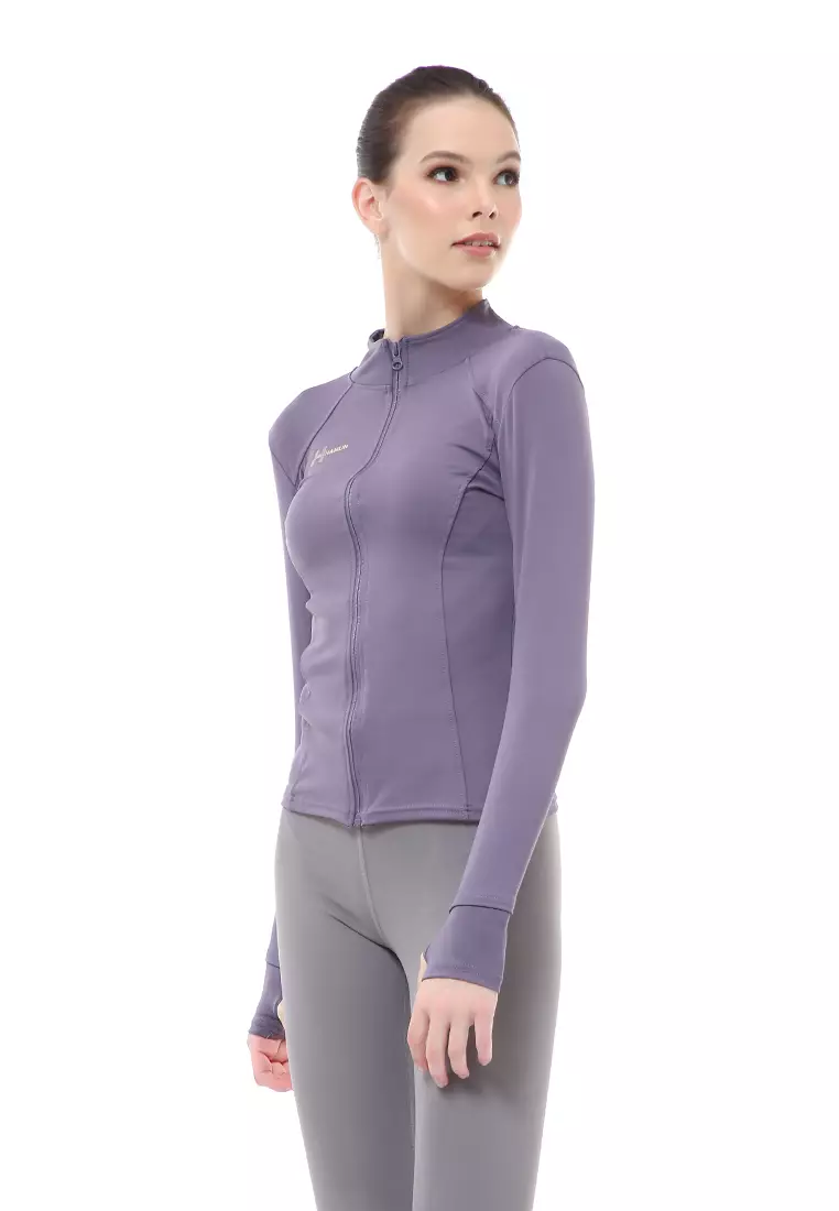 Mikayla Jaket Olahraga Wanita Lengan Panjang Sportwear Stylish Material Polyester ORIGINAL - Purple