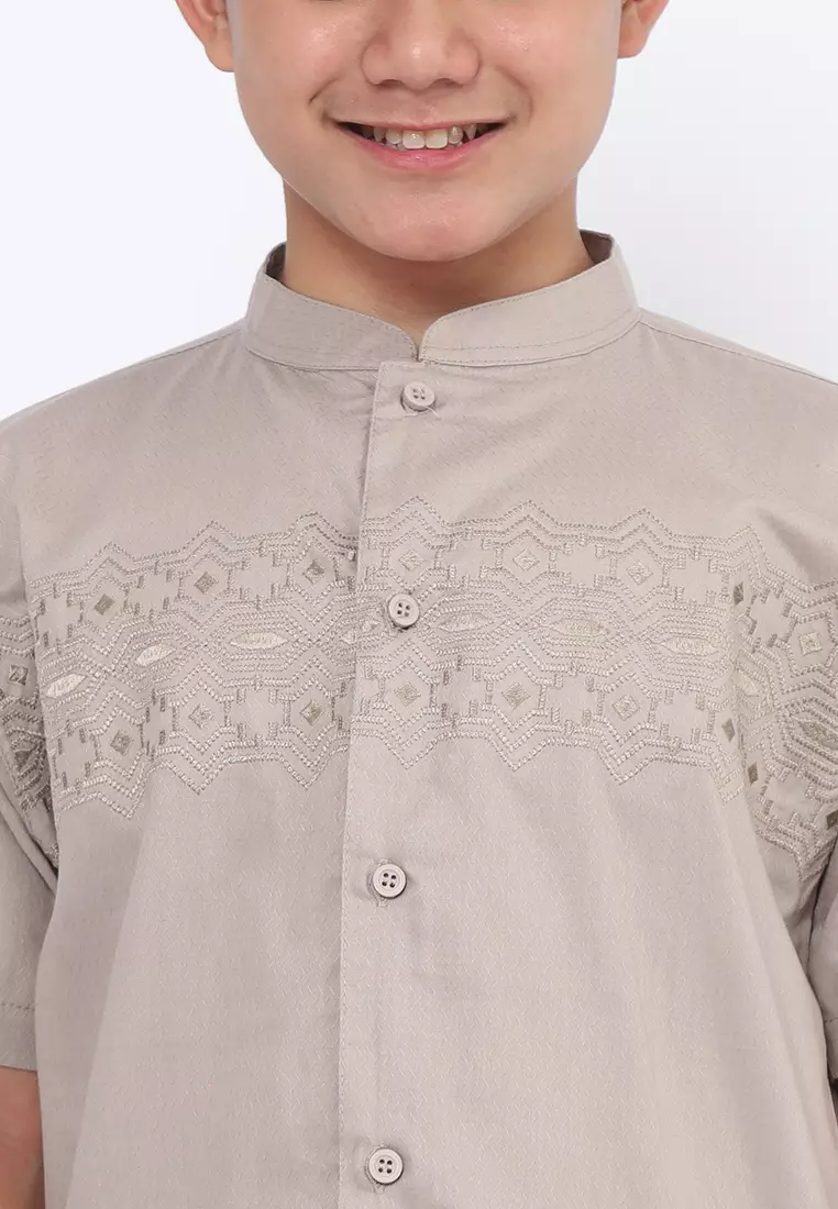 Baju Koko Set Anak Laki Horizone Light Grey - MODERN