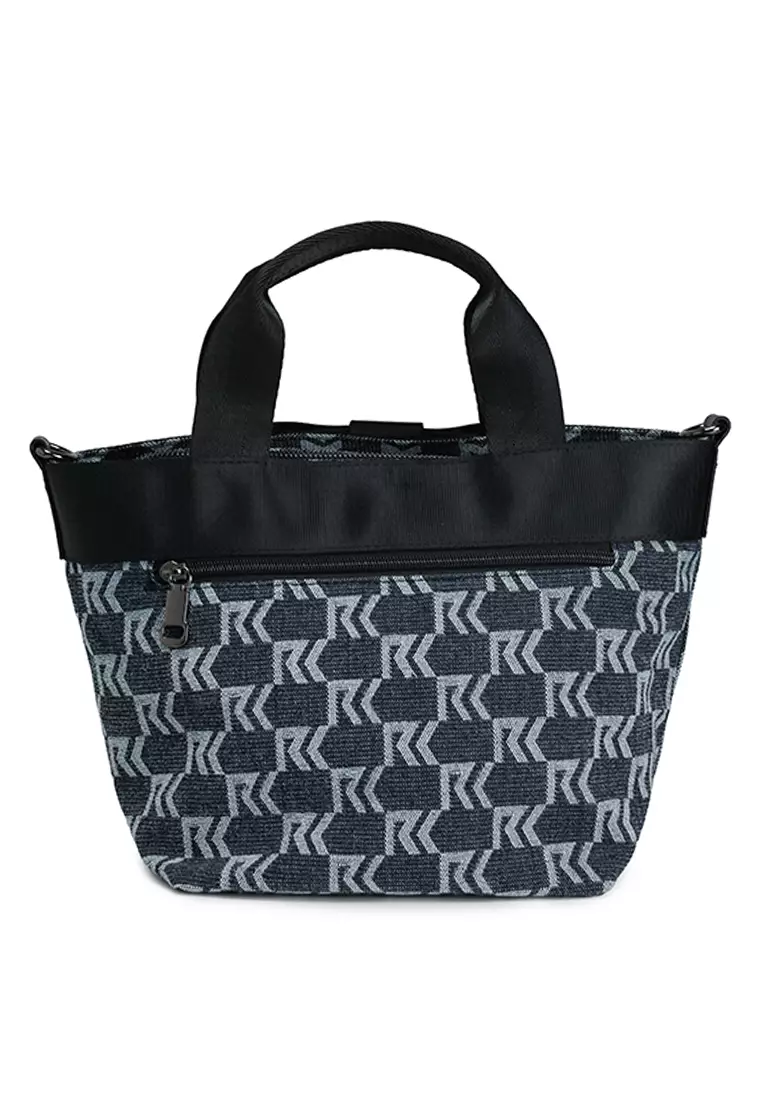 Denim Fabric Convertible Top Handle Bag