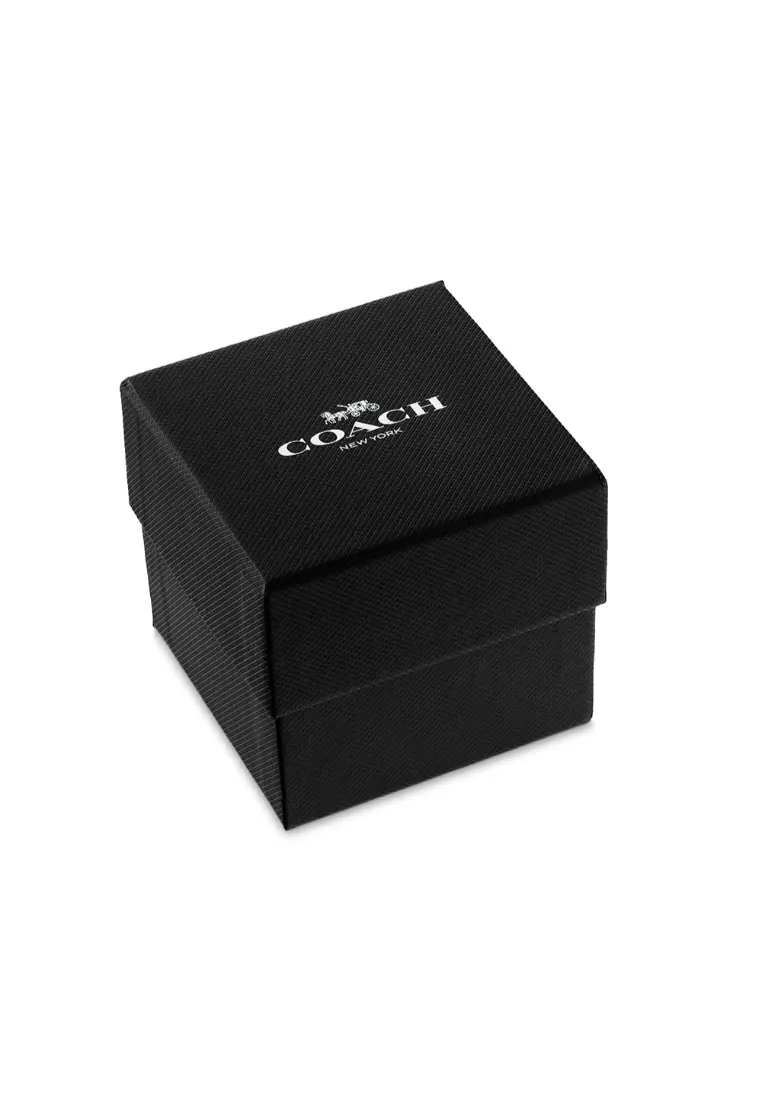 Coach Boyfriend Women's Watch Black Silicone Strap - Gold Dial 14503980