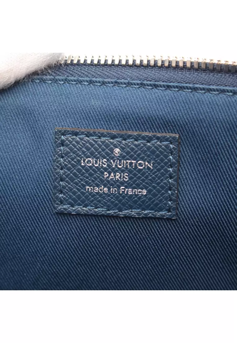 Buy Louis Vuitton Pre-loved LOUIS VUITTON Anton Briefcase taiga blue marine  Business bag leather Navy 2WAY Online