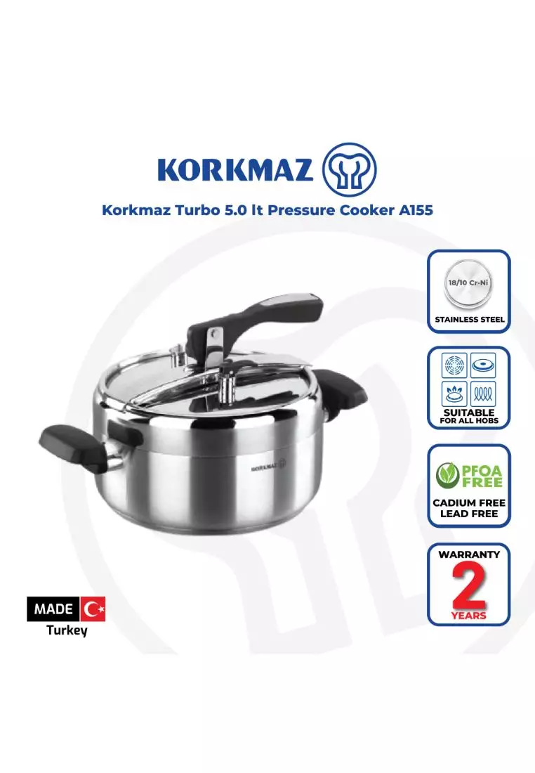 Buy KORKMAZ Korkmaz 316 Stainless Steel Pressure Cooker Turbo 5.0 lt