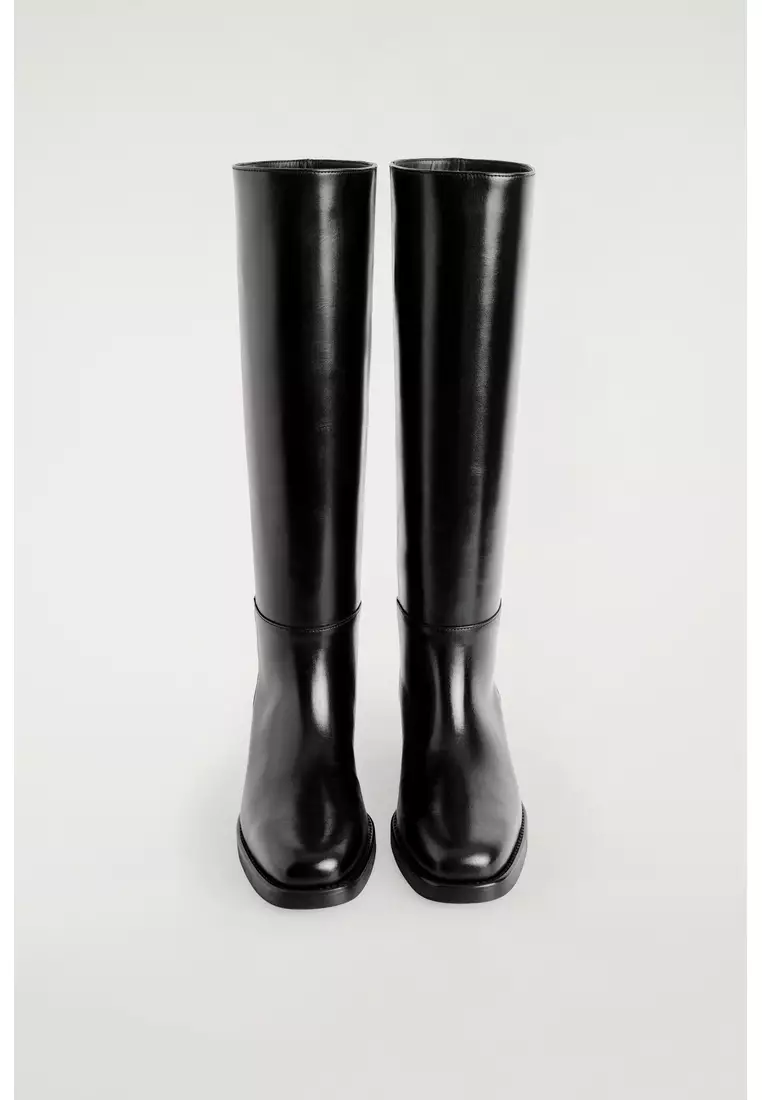 LEATHER KNEE-HIGH BOOTS