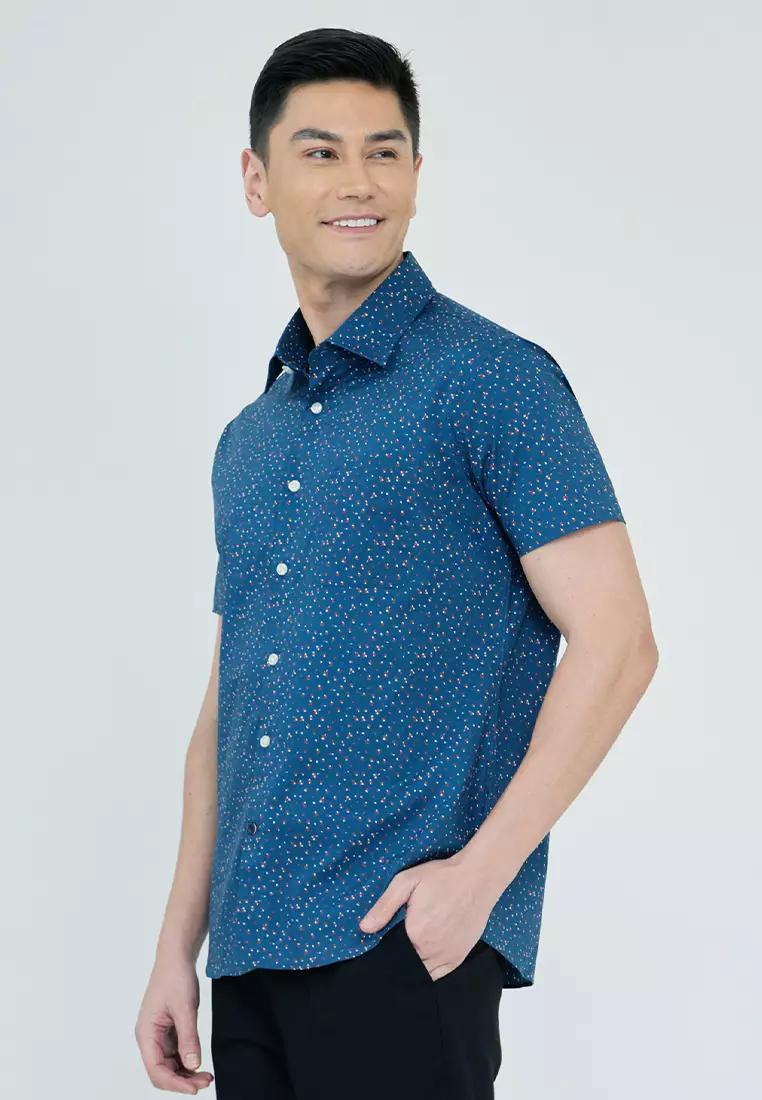 Modern Fit Printed Riviera Casual Short Sleeve Shirt