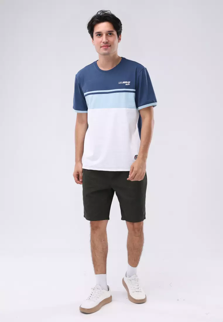 Round Neck Streaky Short Sleeves