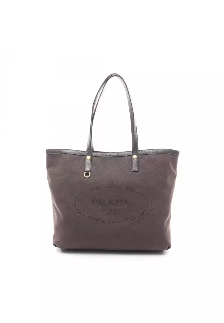Buy Prada Pre-Loved Prada Shoulder bag tote bag canvas leather