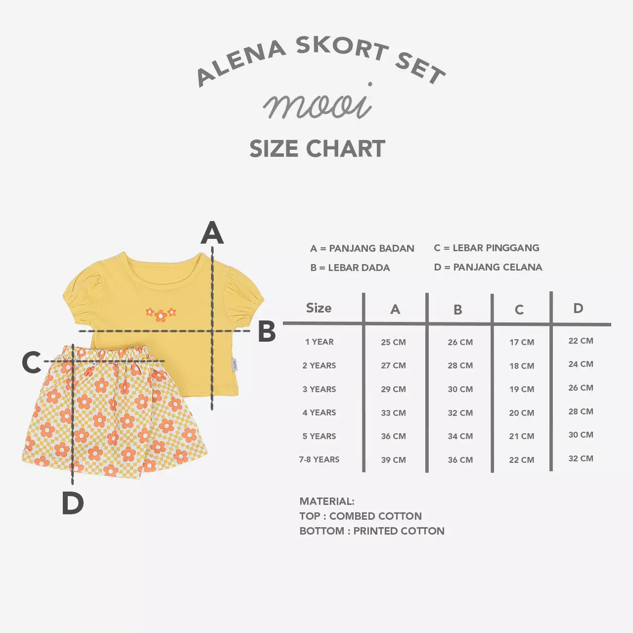 Mooi Setelan Anak Perempuan Alena Skort Set - Lavender