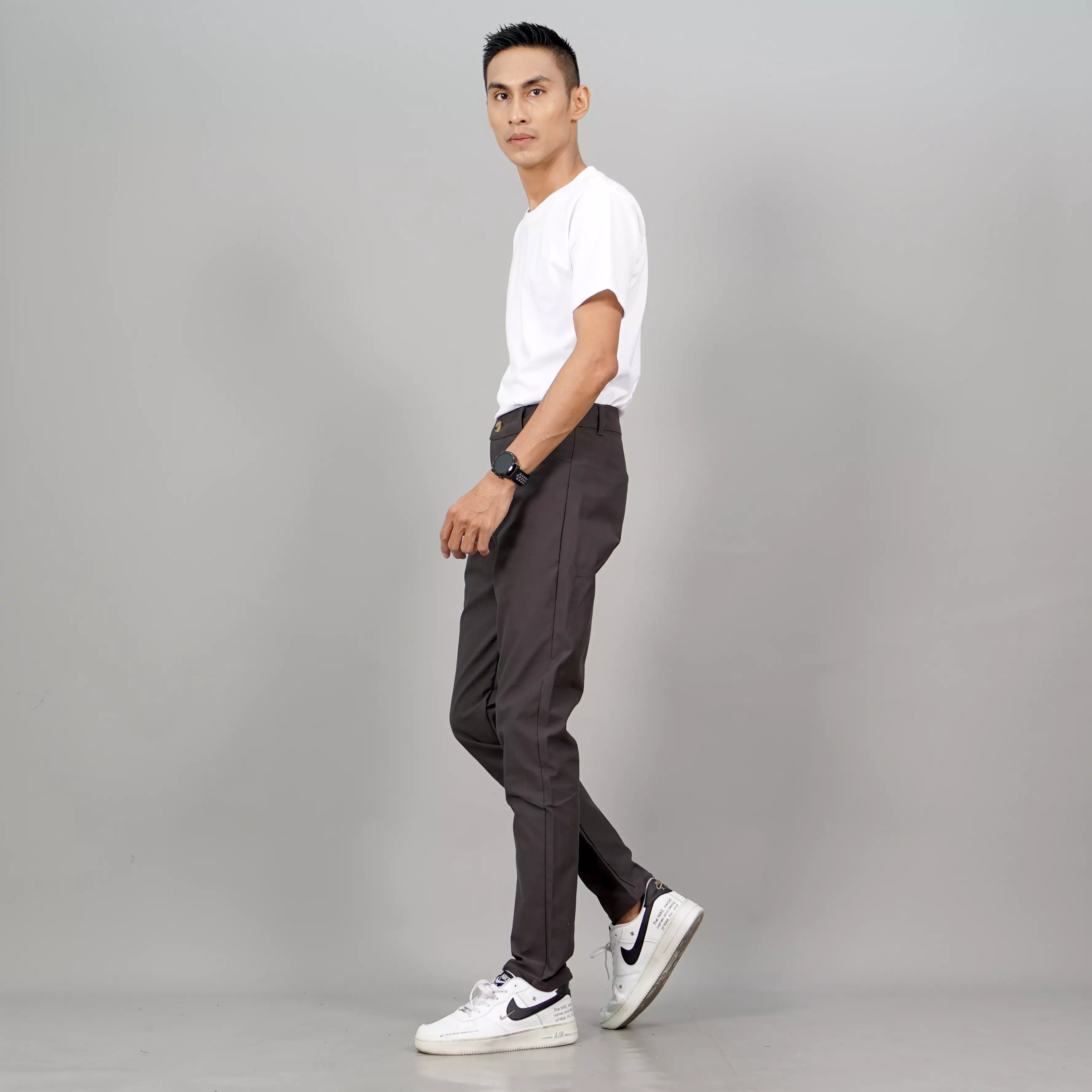 JEFAN Celana Panjang Pria Chino Celana Chino Panjang Pria - ABU TUA