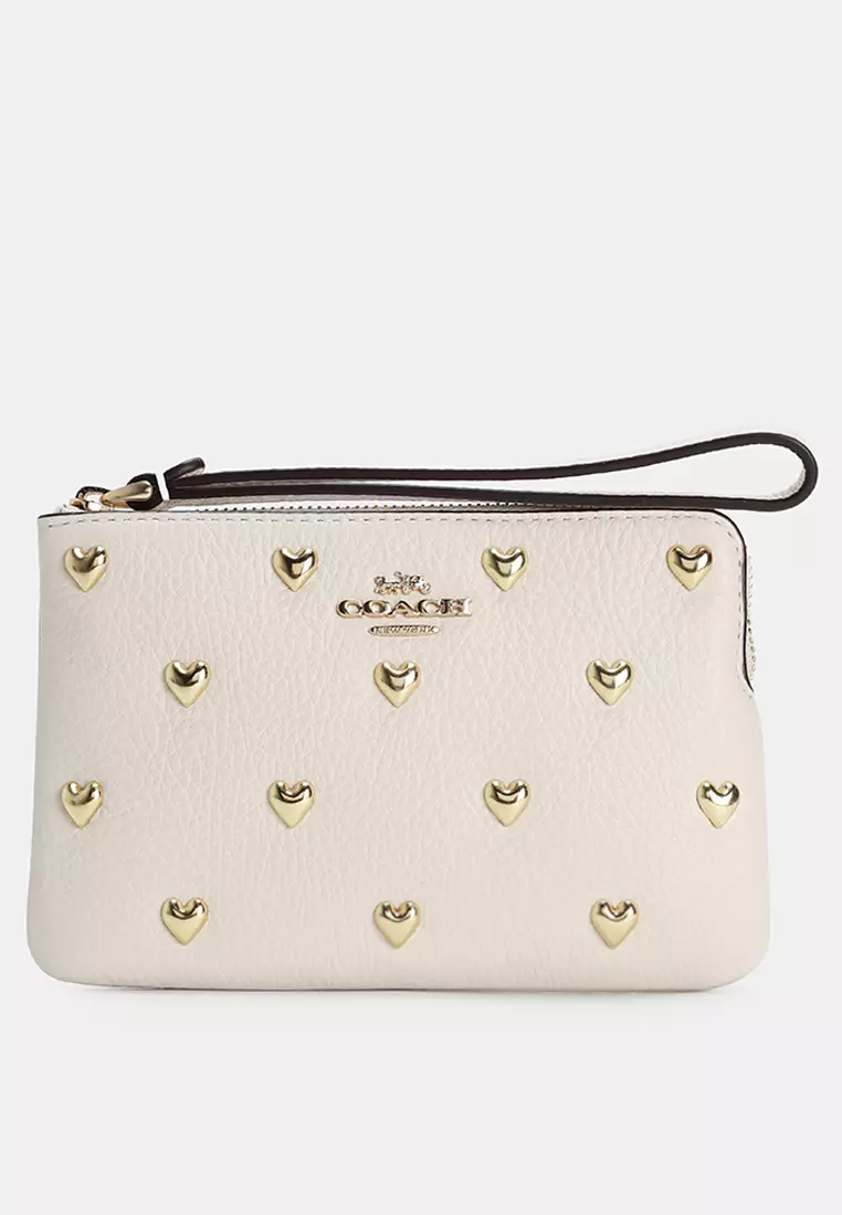 Buy Coach Corner Zip Wristlet With Heart Rivets Online | ZALORA Malaysia