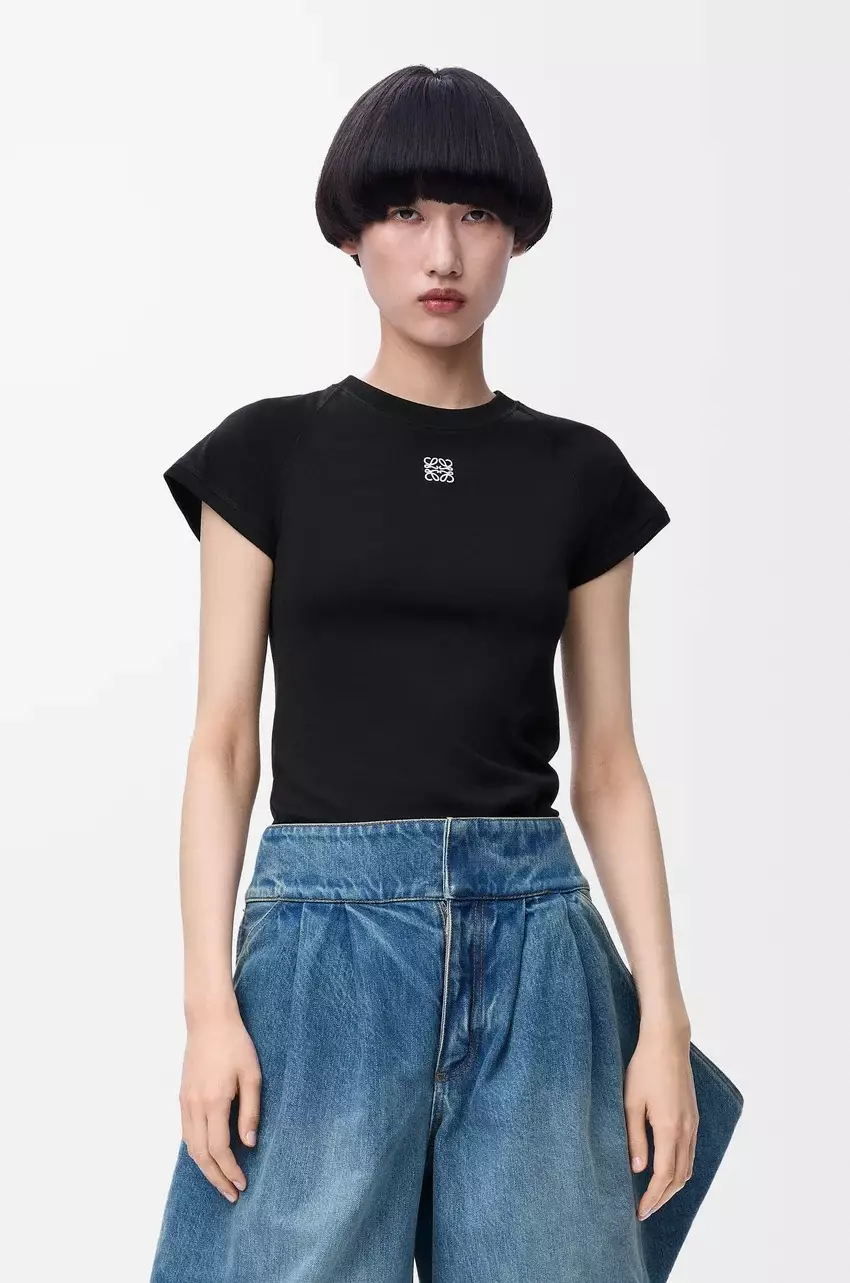 Small Fit T-shirt In Cotton Blend Black Size M