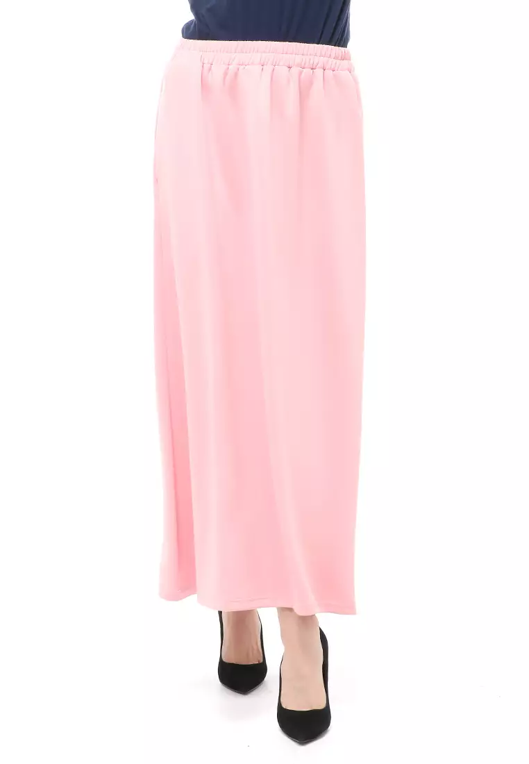 Rok Panjang Muslimah Polos Bawahan Wanita Regular Fit All Size - Dusty