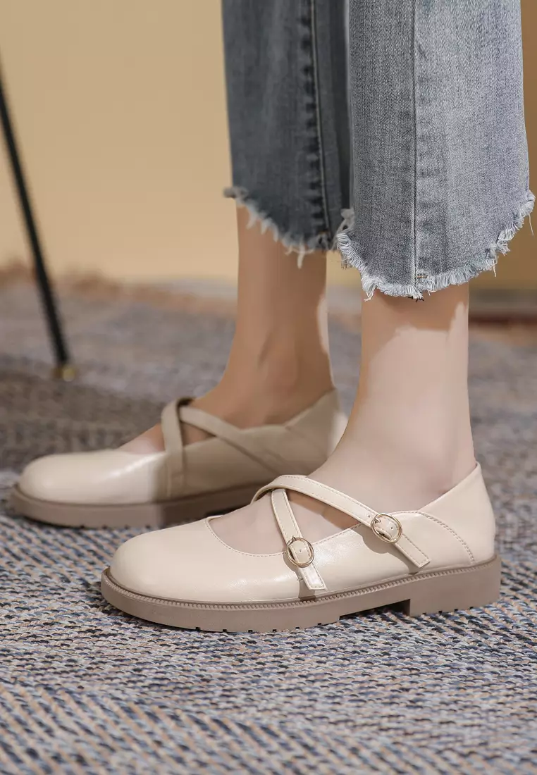 Cross Buckle Strap Mary Jane Shoes WW-T27
