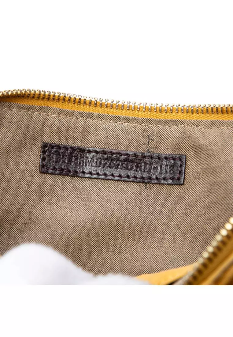 Pre-Loved Fendi Pleated Nubuck Ff Chain Pochette