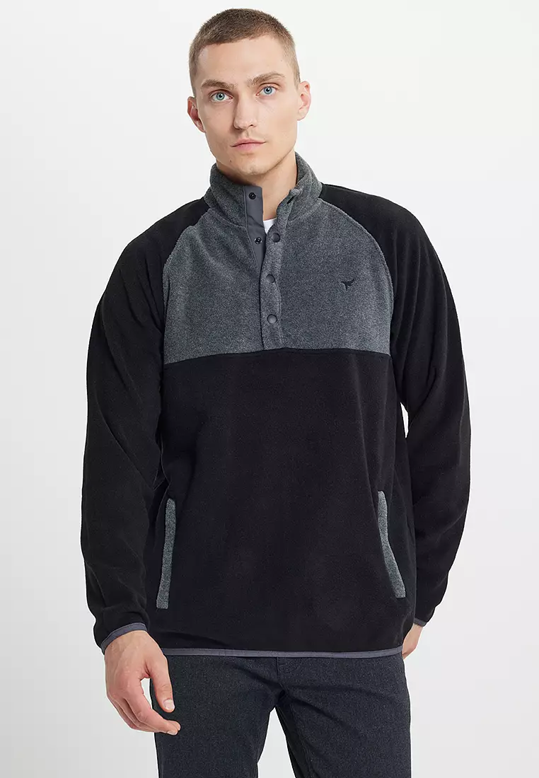Button-Up Fleece Sweatshirt