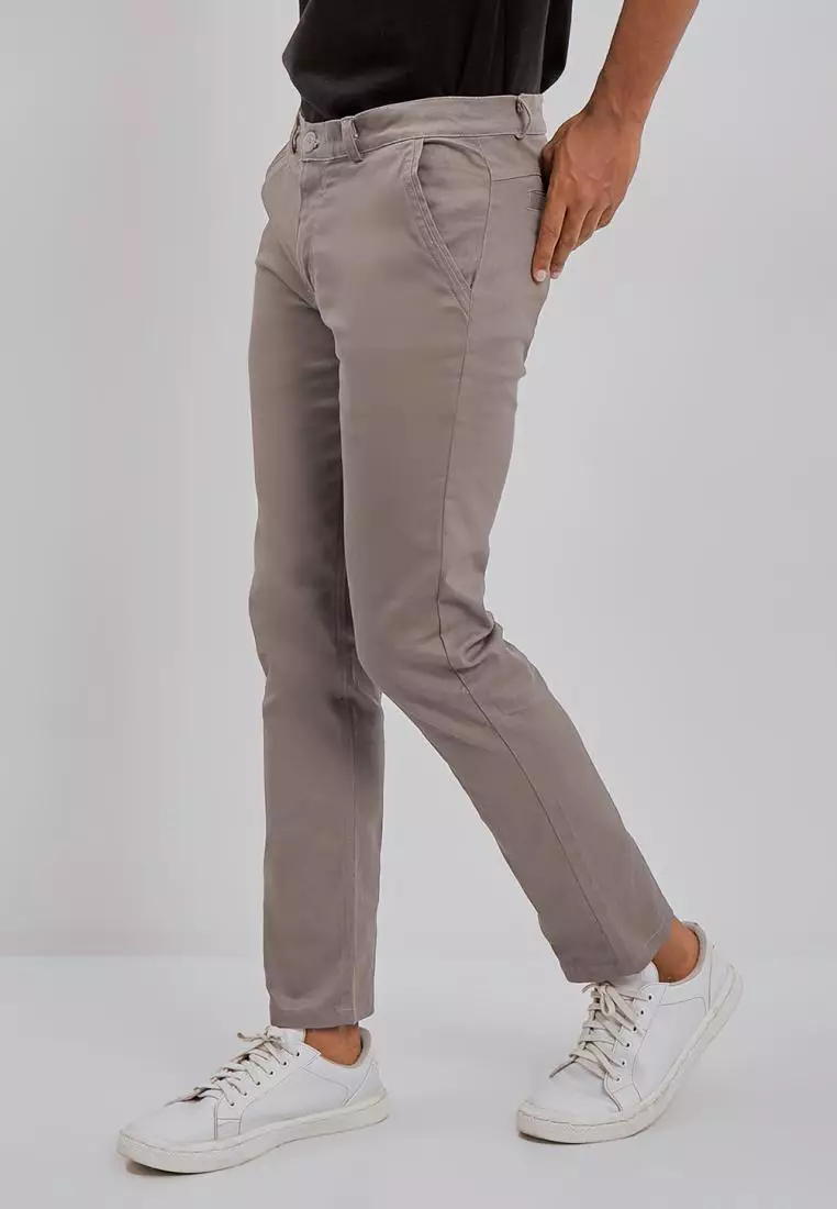 PAULMAY Celana Chino Pria Panjang Slim Fit - Grey