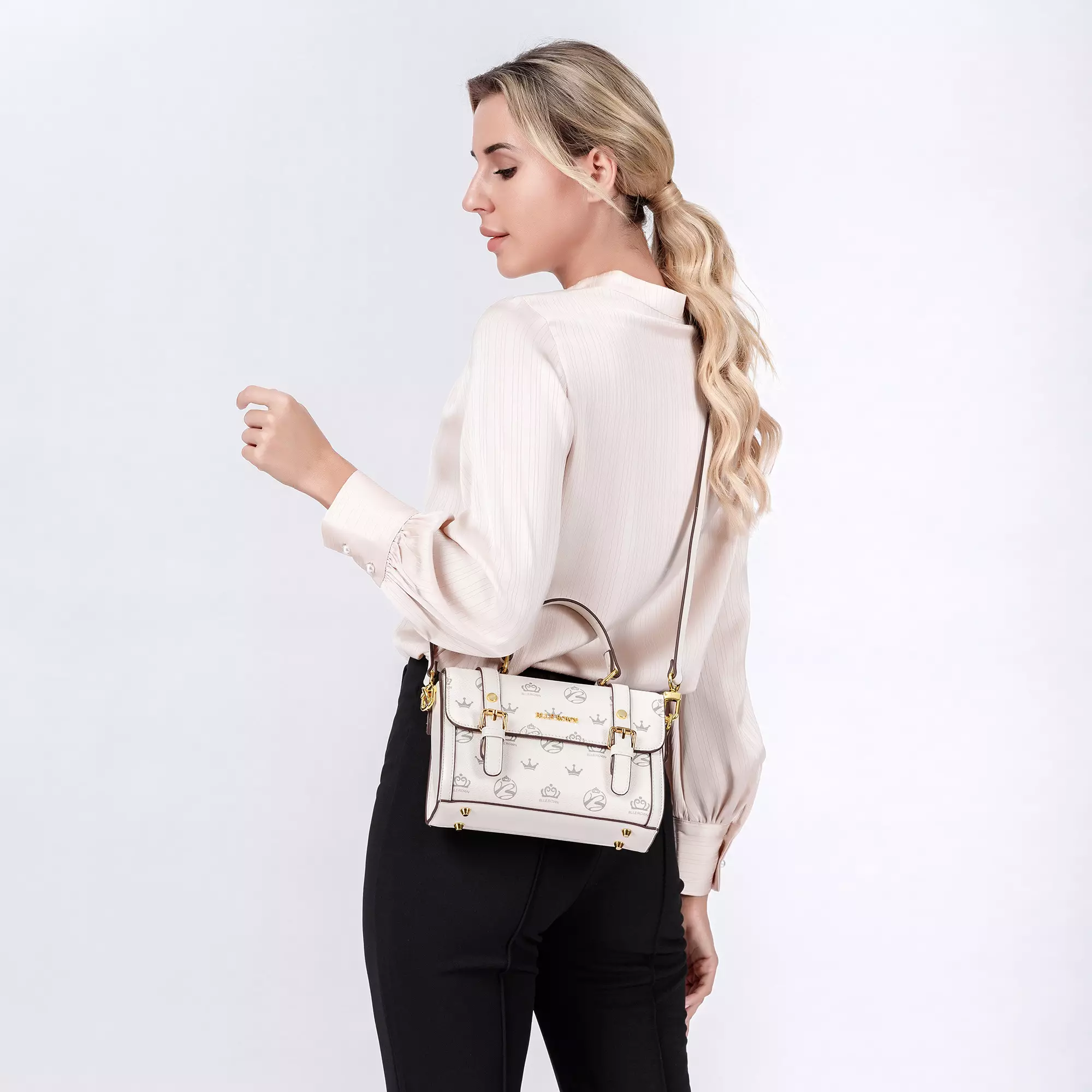 BLLE ROWN BR5016 Tas Selempang Wanita Shoulder HandBag-White