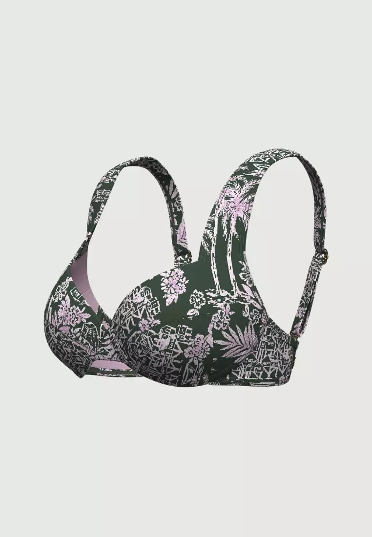 Tropadelic Days Green Plus Cup Bikini Top