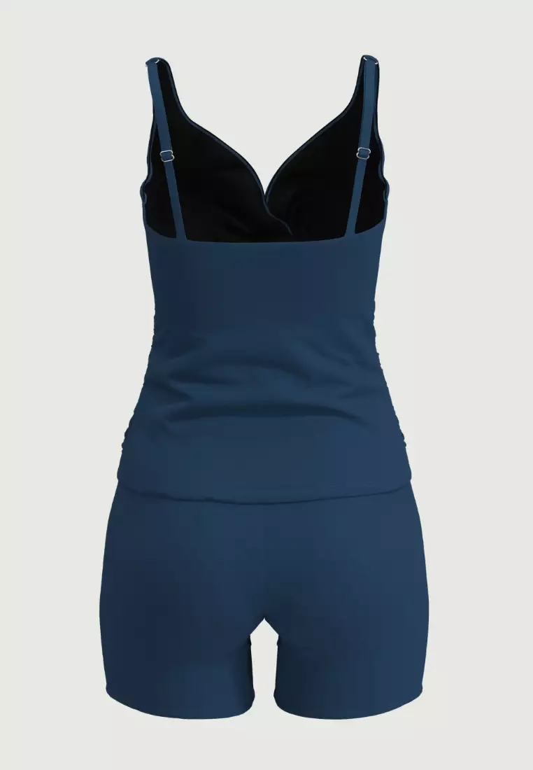 Pearl Glow Space Wrap Front Tankini Set