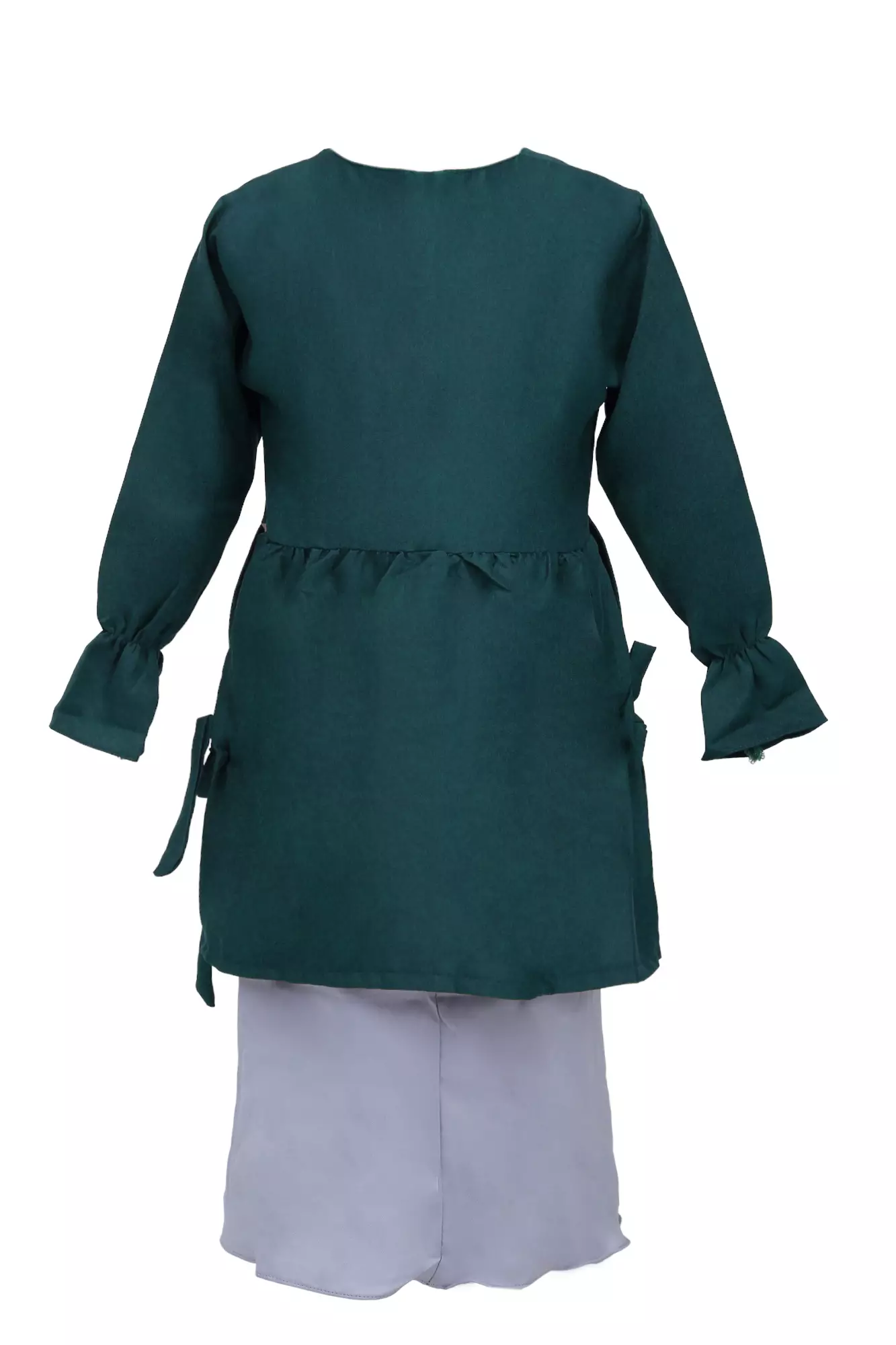 Jourell Setelan Gamis Anak Wanita Motif Polos Kids One Set Material Moscrepe ORIGINAL - Green Bottle