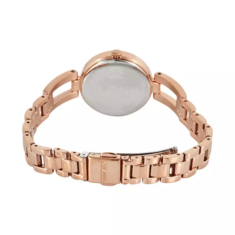 Jam Tangan Wanita Citizen Eco-Drive EM0639-81A Ladies White Dial Rose Gold Stainless Steel Strap