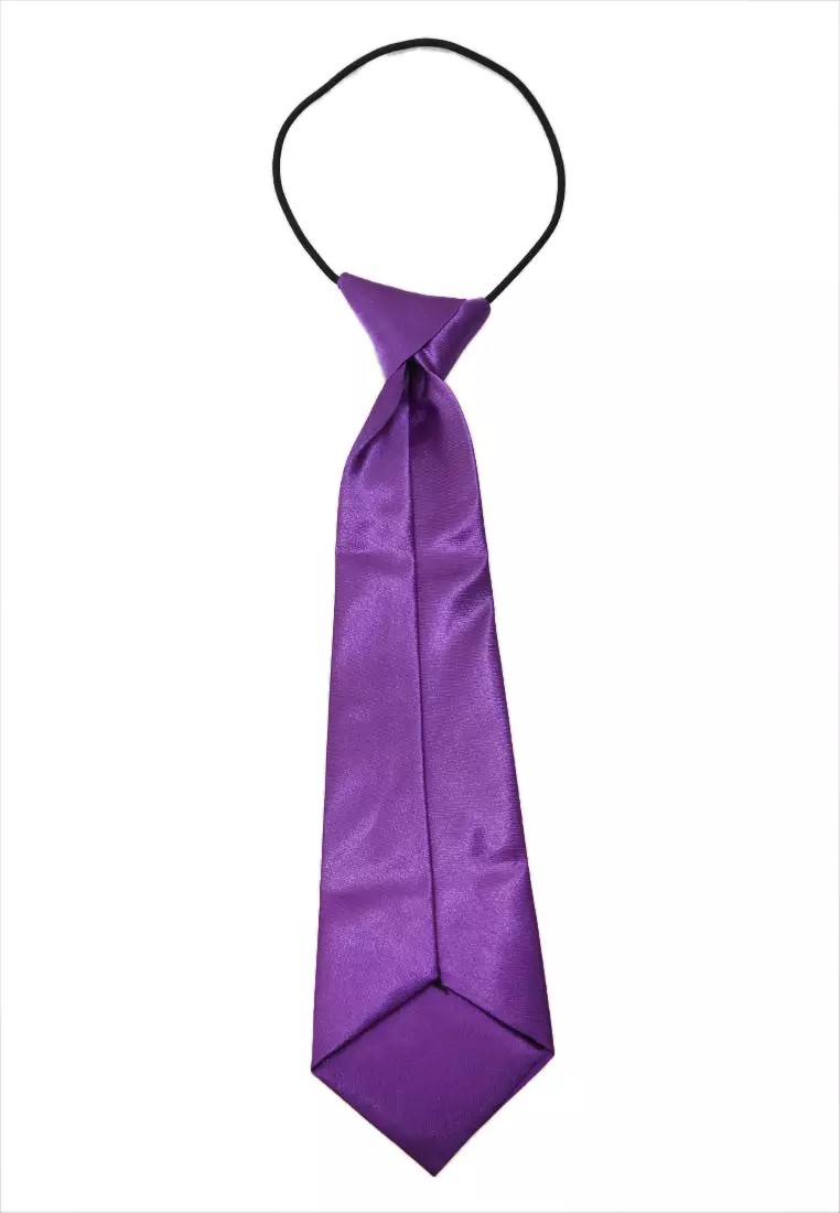 Deborah Aksesoris Fashion Dasi Instan Anak Pria Motif Polos Child Tie Material Satin ORIGINAL - Purple