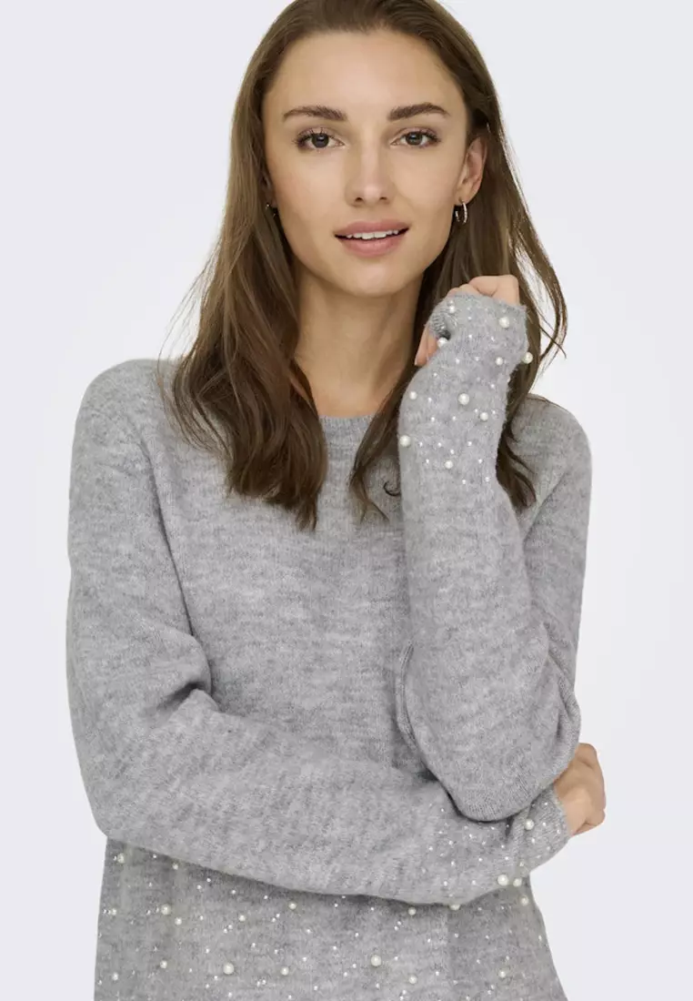 Round Neck Pearl Sweater